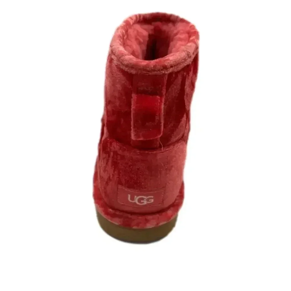 Ugg Classic Mini Ii Velvet Fashion Winter Boots Raspberry Kids Size 6 NWT